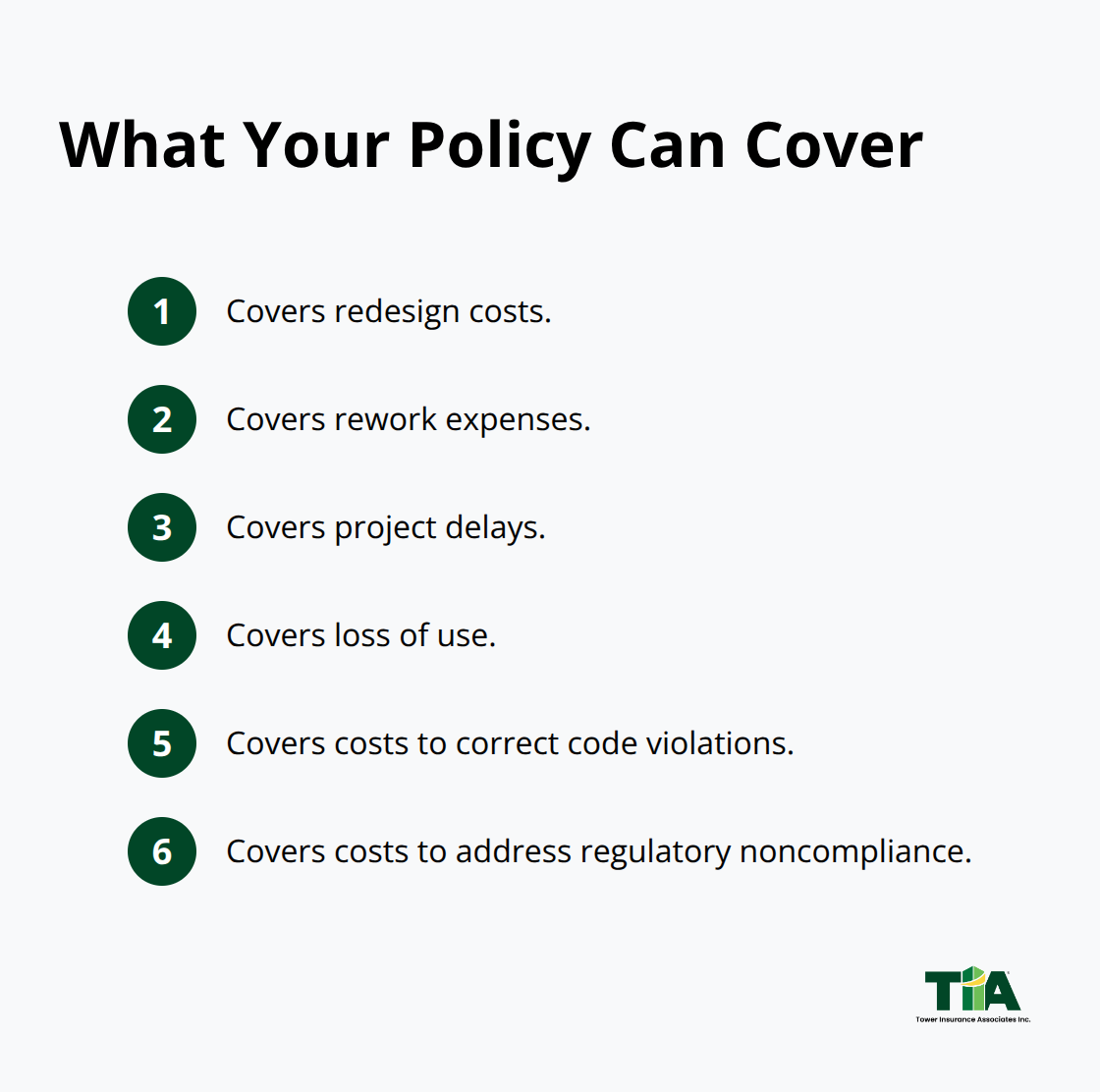 Key covered cost categories in engineering professional liability policies