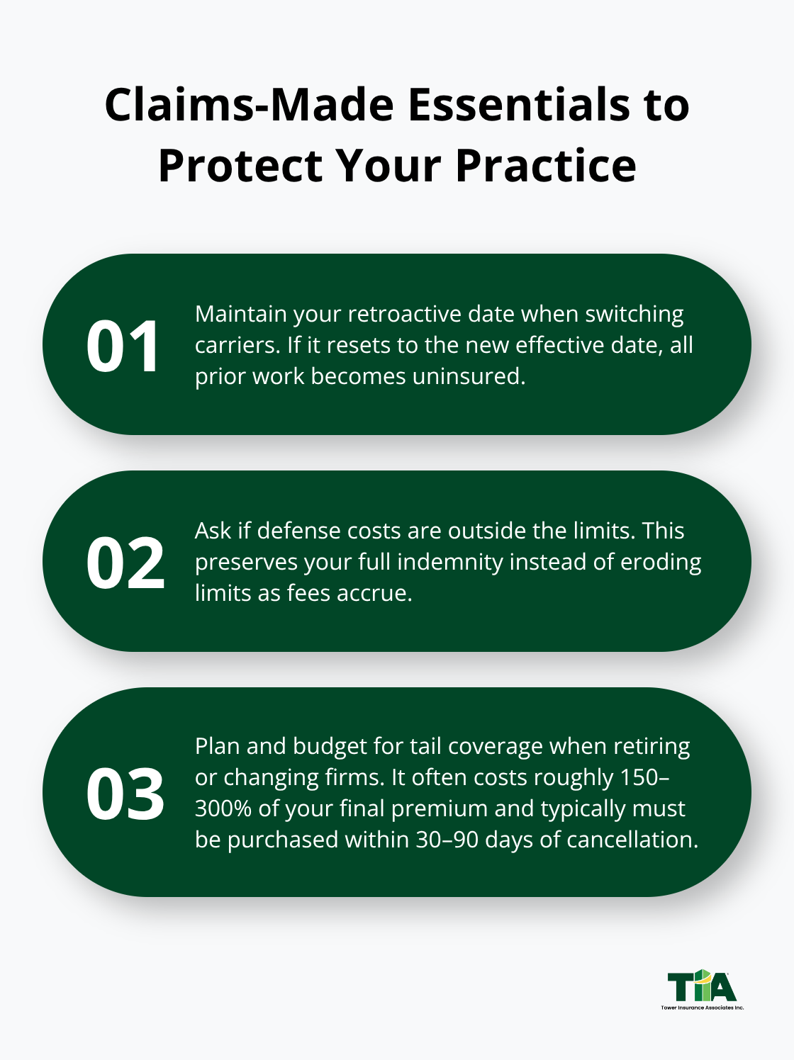 Three critical claims-made policy safeguards for law firms. - Lawyers professional liability insurance